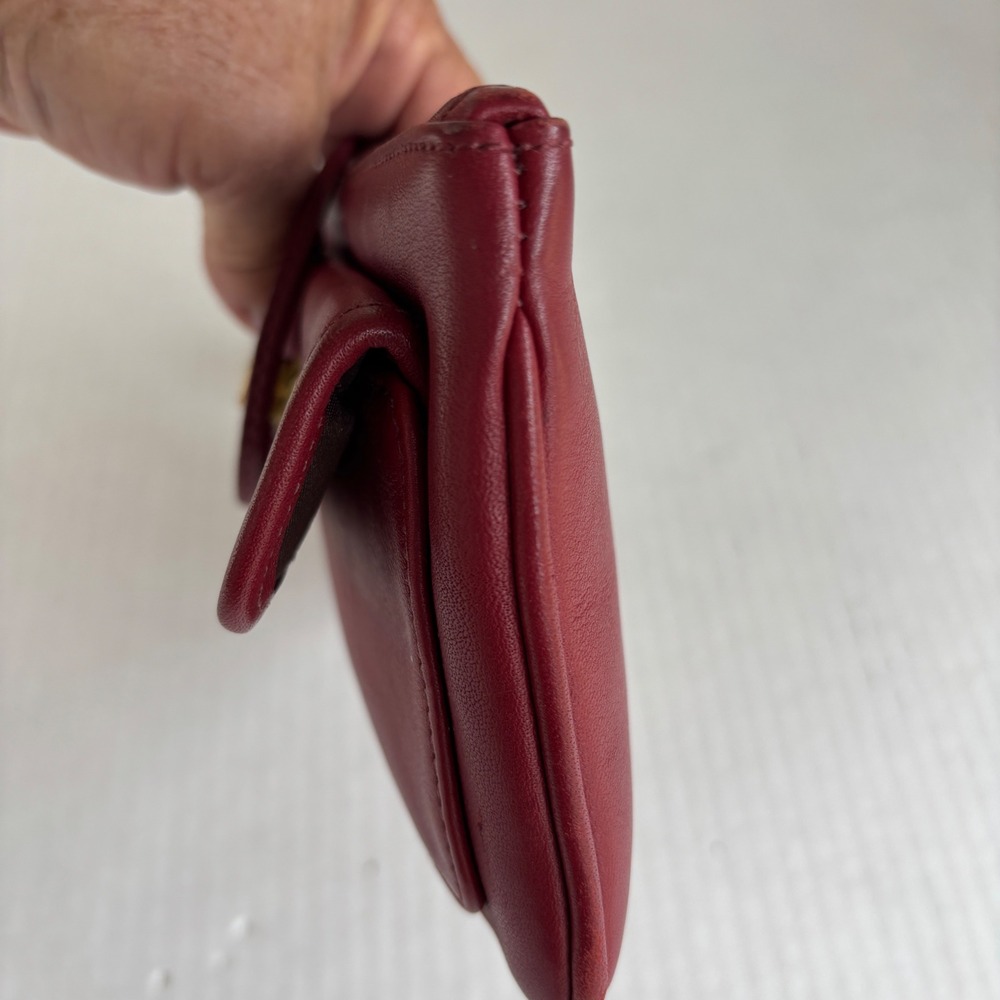 Coach Vintage Red Leather‎ Turnlock Wristlet Clutch Glove Tanned Cowhide 7.5in - Picture 2 of 10